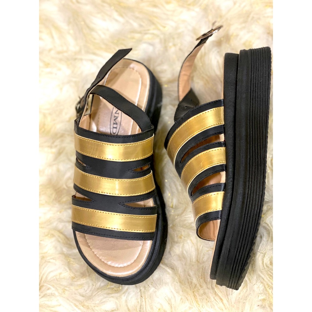 Black and Gold sandals